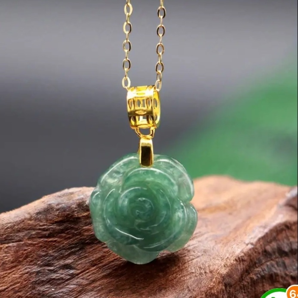 Exquisite Natural Jade 925 Sterling Silver Necklace